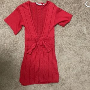 New Anthropologie Amalialad long red sweater cardigan size XS